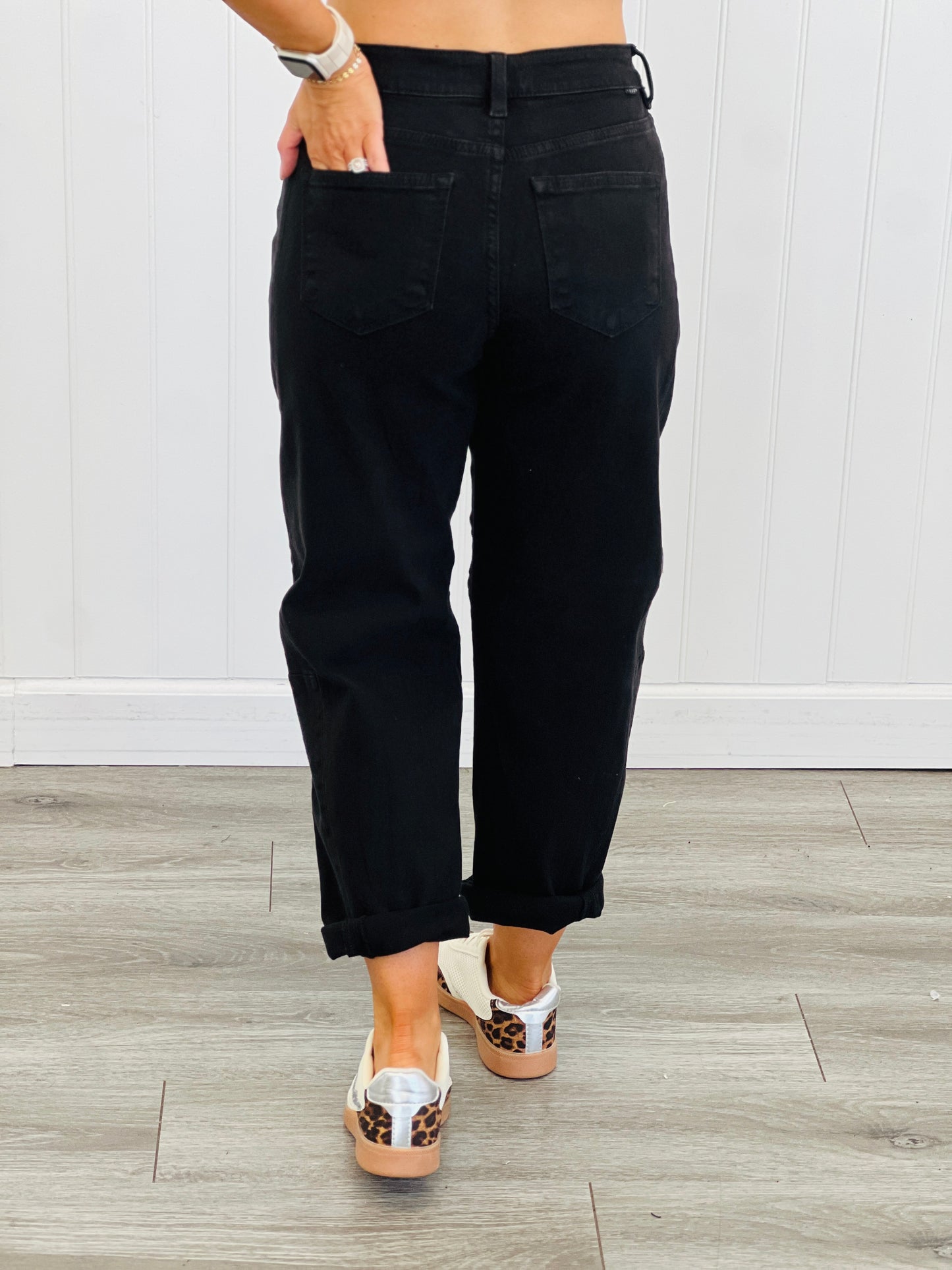 Risen Black Barrel Jeans (Reg & Plus)
