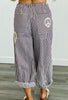 Burgundy Peace Sign Pinstripe Palazzo Pants (Reg. and Plus)