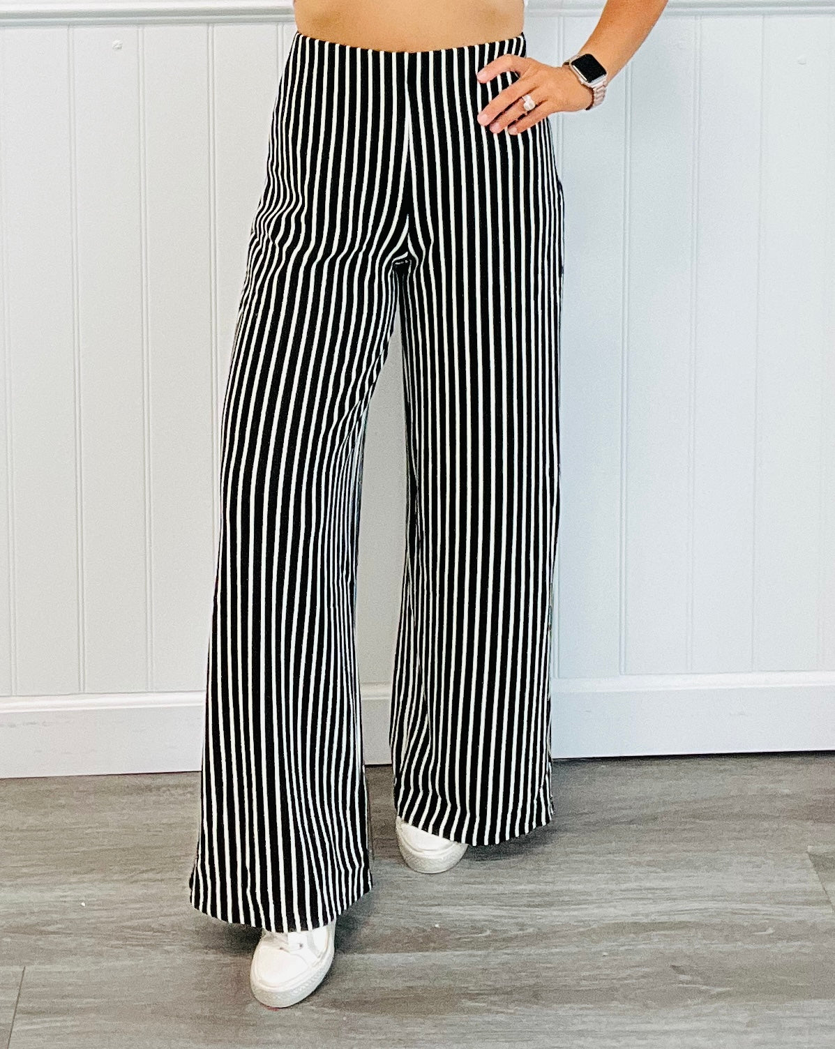 Striped Side Zip Pants (Reg)-2 Colors