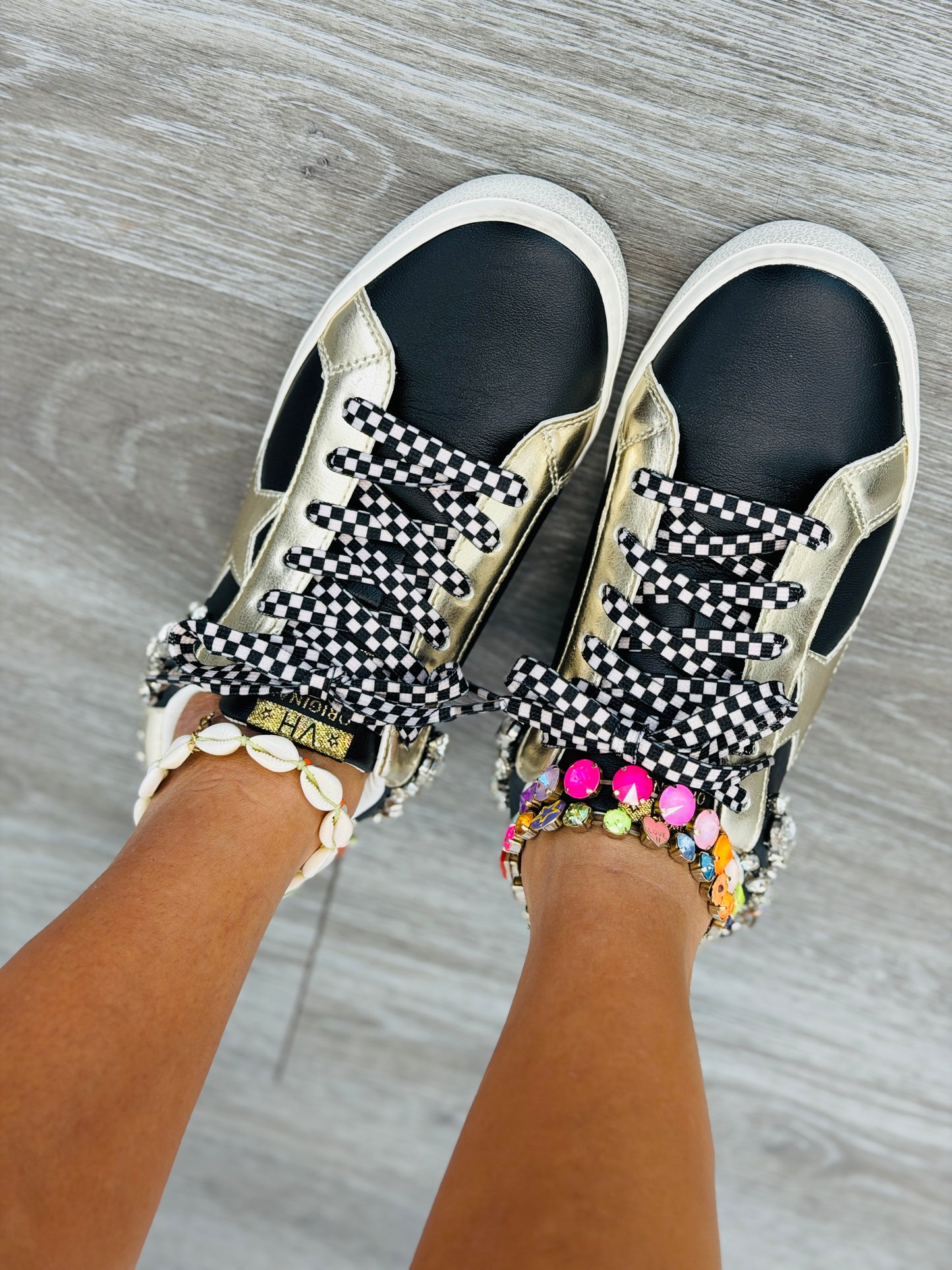 VH x WR Black Born To Shine Crystal Sneakers