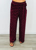Velvet Polka Dot Wide Leg Pants (Reg.) - 3 Colors