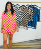 Checkered Print Top & Ruffle Shorts Set (Reg. & Plus) - 4 Colors