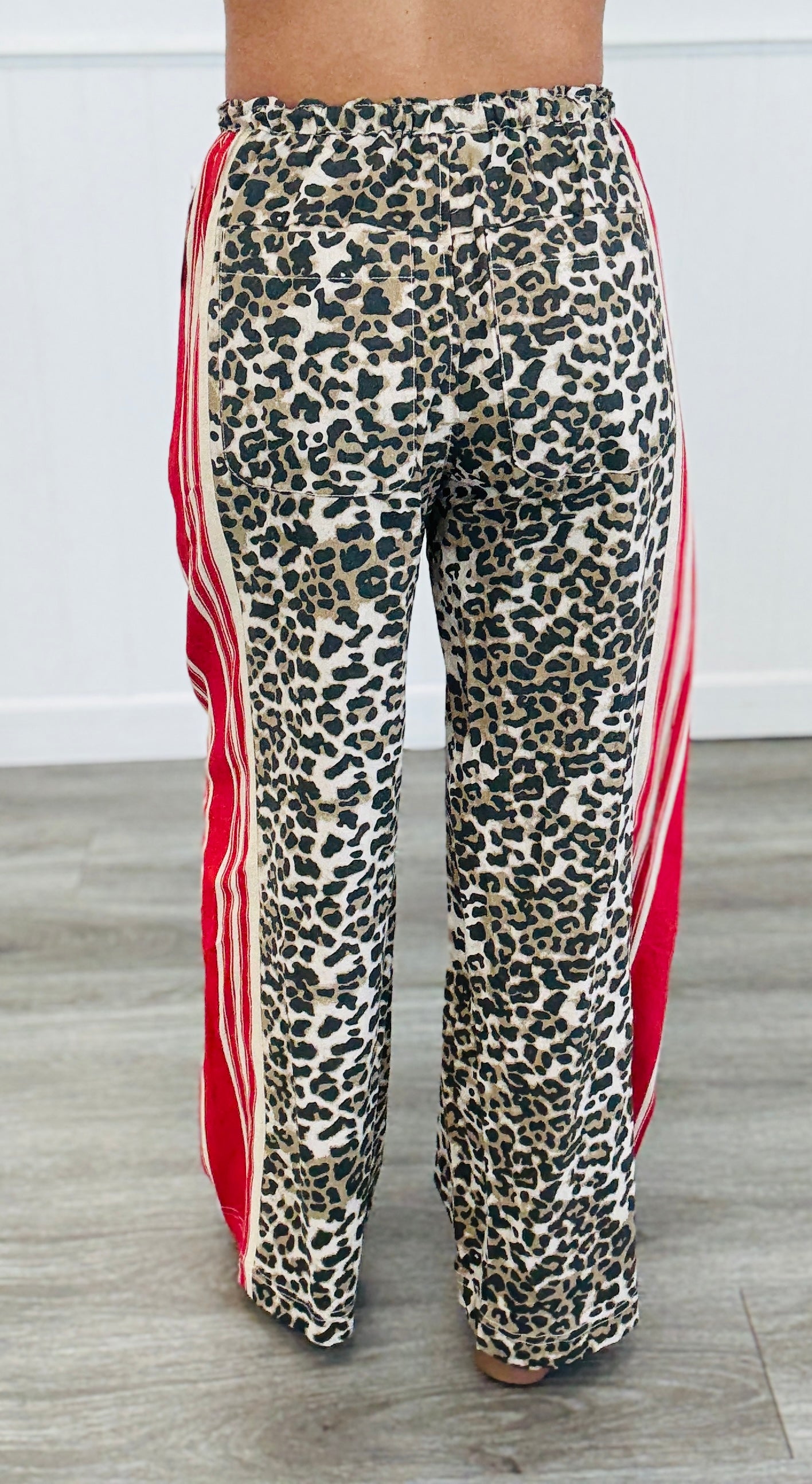 Leopard/Crimson Multi Side Stripe Joggers (Reg.)