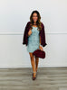 Dusty Blue Studded Mini Dress (Reg.)