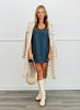 Natural Houndstooth Wool Button Down Midi Coat (Reg.)