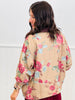 Tan Multi Contrast Floral Zip Up Jacket (Reg.)