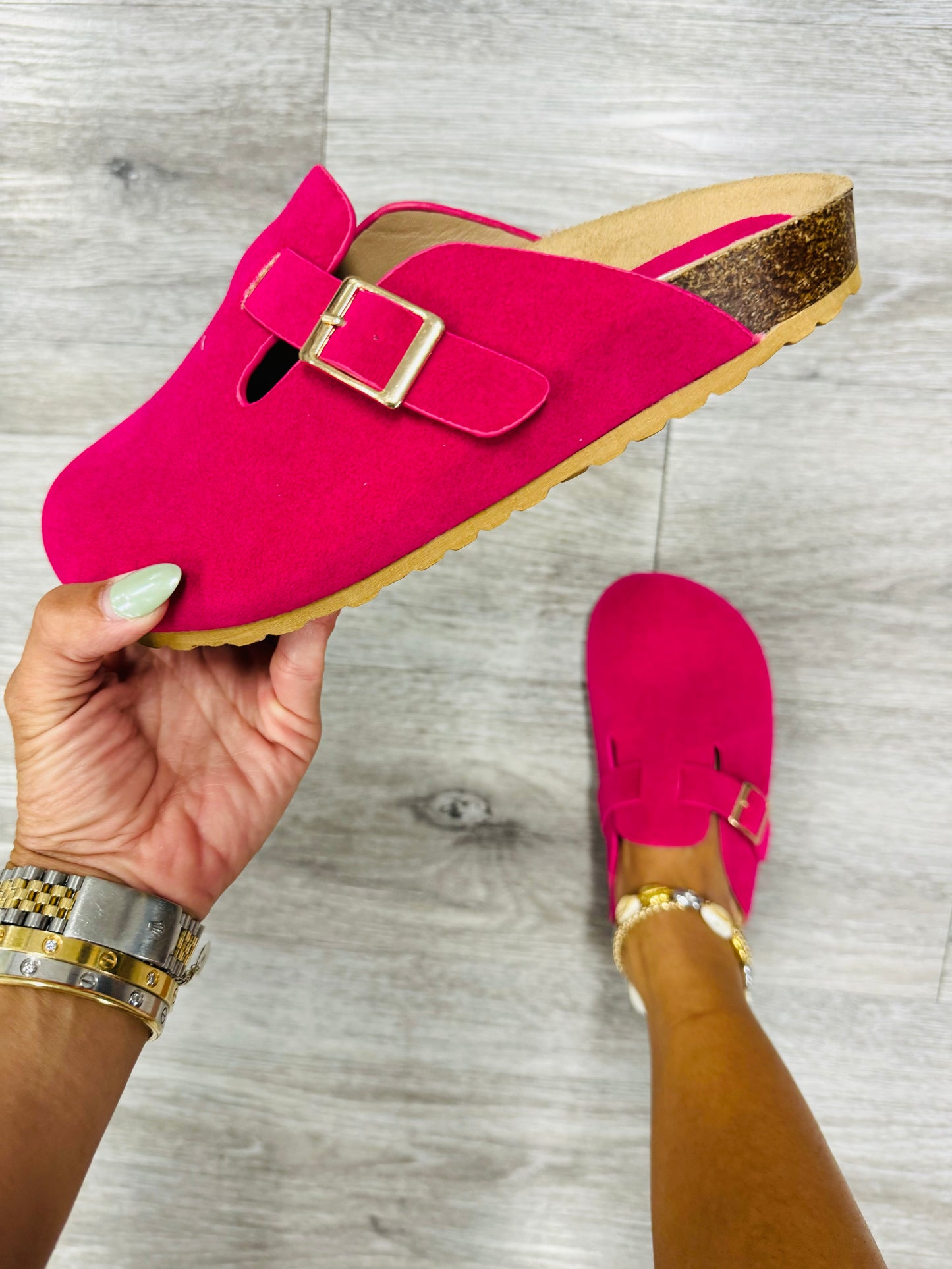 Fuchsia Look Fab Feel Fab Mules