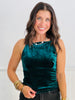 Velvet Back Tie Sleeveless Top (Reg.)-4 Colors