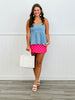 Light Denim Print Cami Top (Reg & Plus)