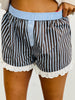 Mocha/Blue Striped Shorts (Reg.)