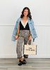Mocha Zebra Print Barrel Jeans (Reg.)