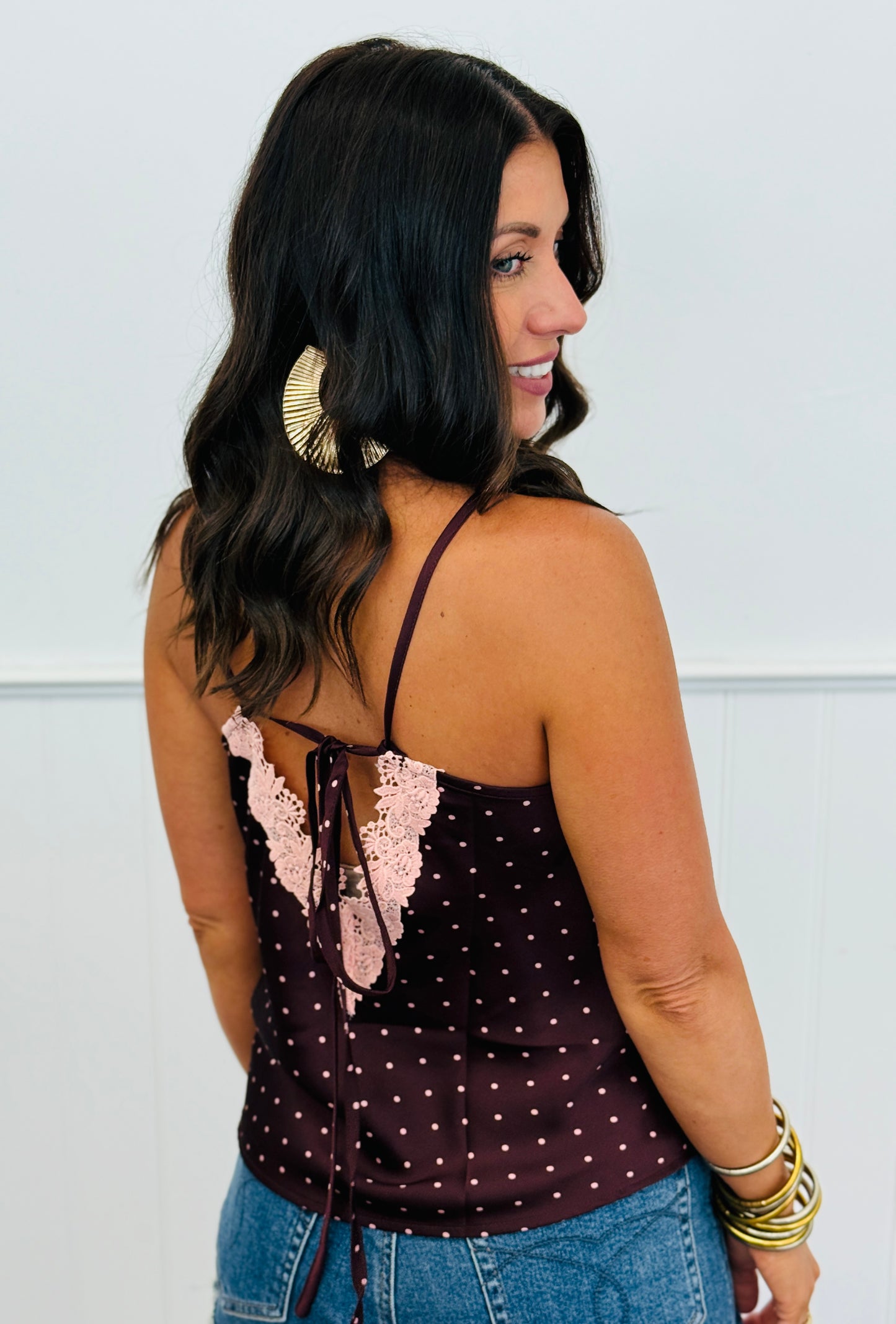 Polka Dots Satin Cami Top (Reg & Plus) - 2 Colors