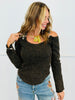 POL Stone Black Open Shoulder Top (Reg.)