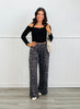 Charcoal Leopard Printed Track Pants (Reg.)