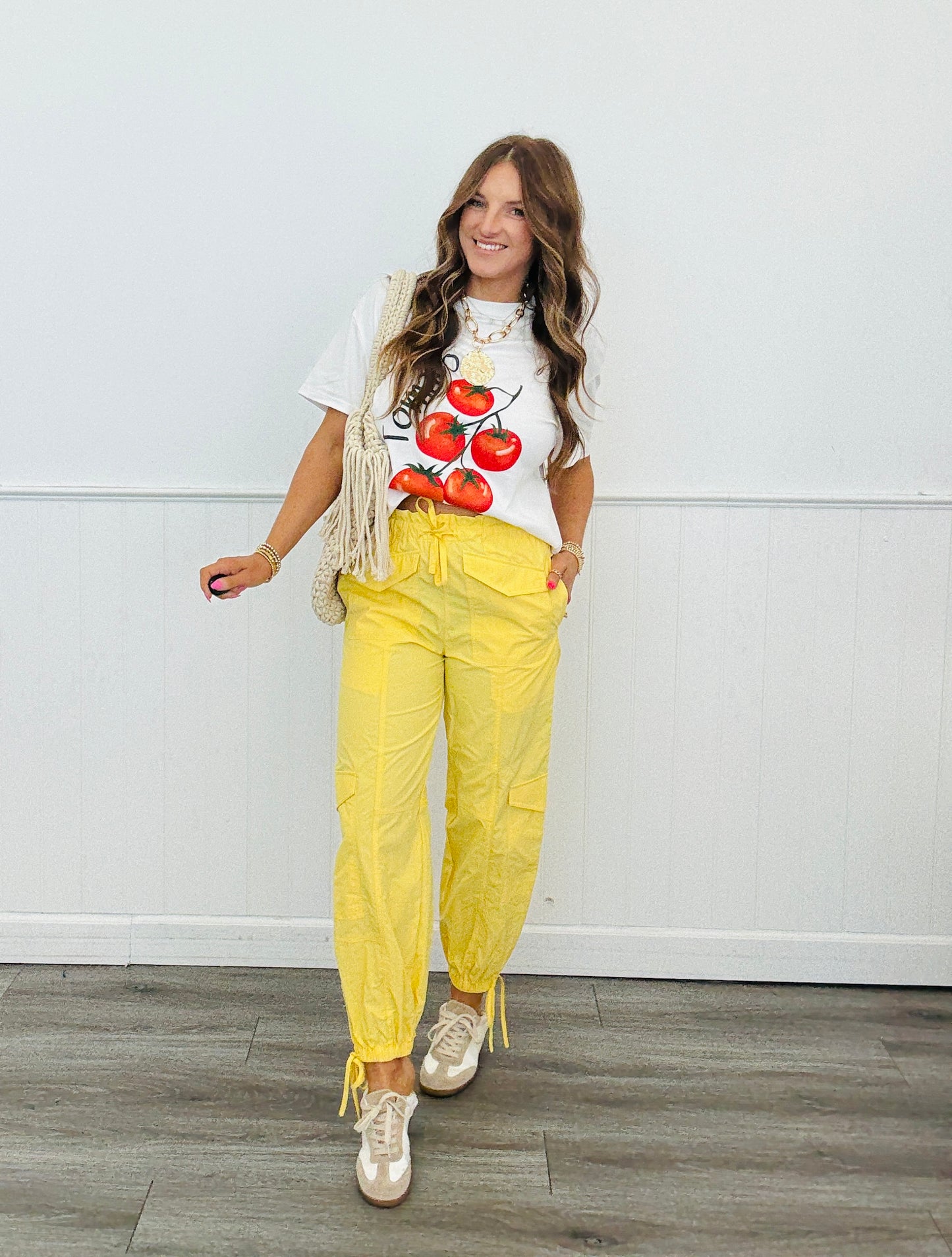 Yellow Cargo Parachute Pants (Reg.)