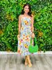 Cream Multi Fruit Print Self Tie Midi Dress (Reg.)
