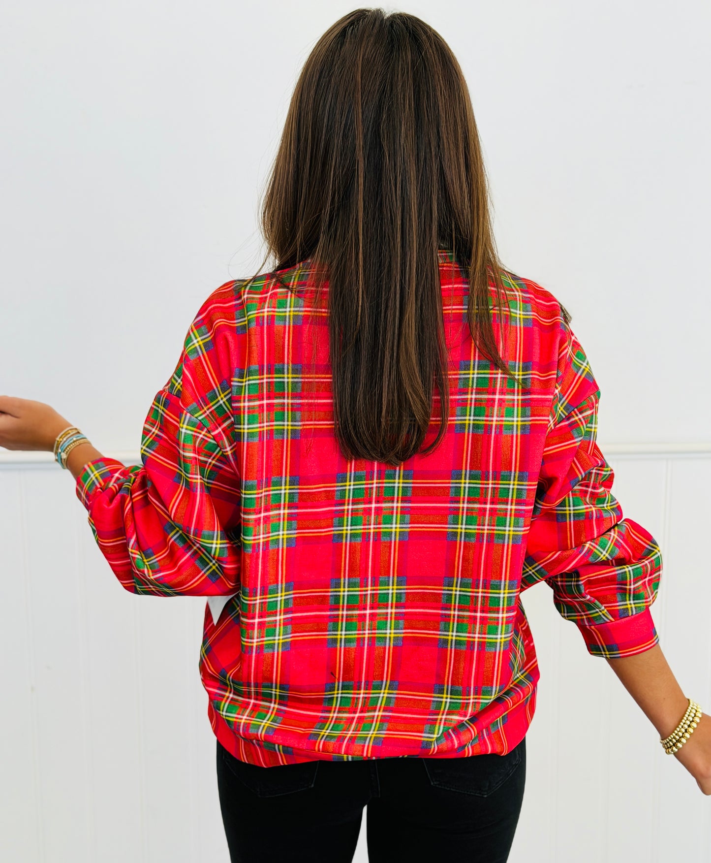 Queen Of Sparkles Red Plaid 'Merry' Sweatshirt (Reg. & Plus)
