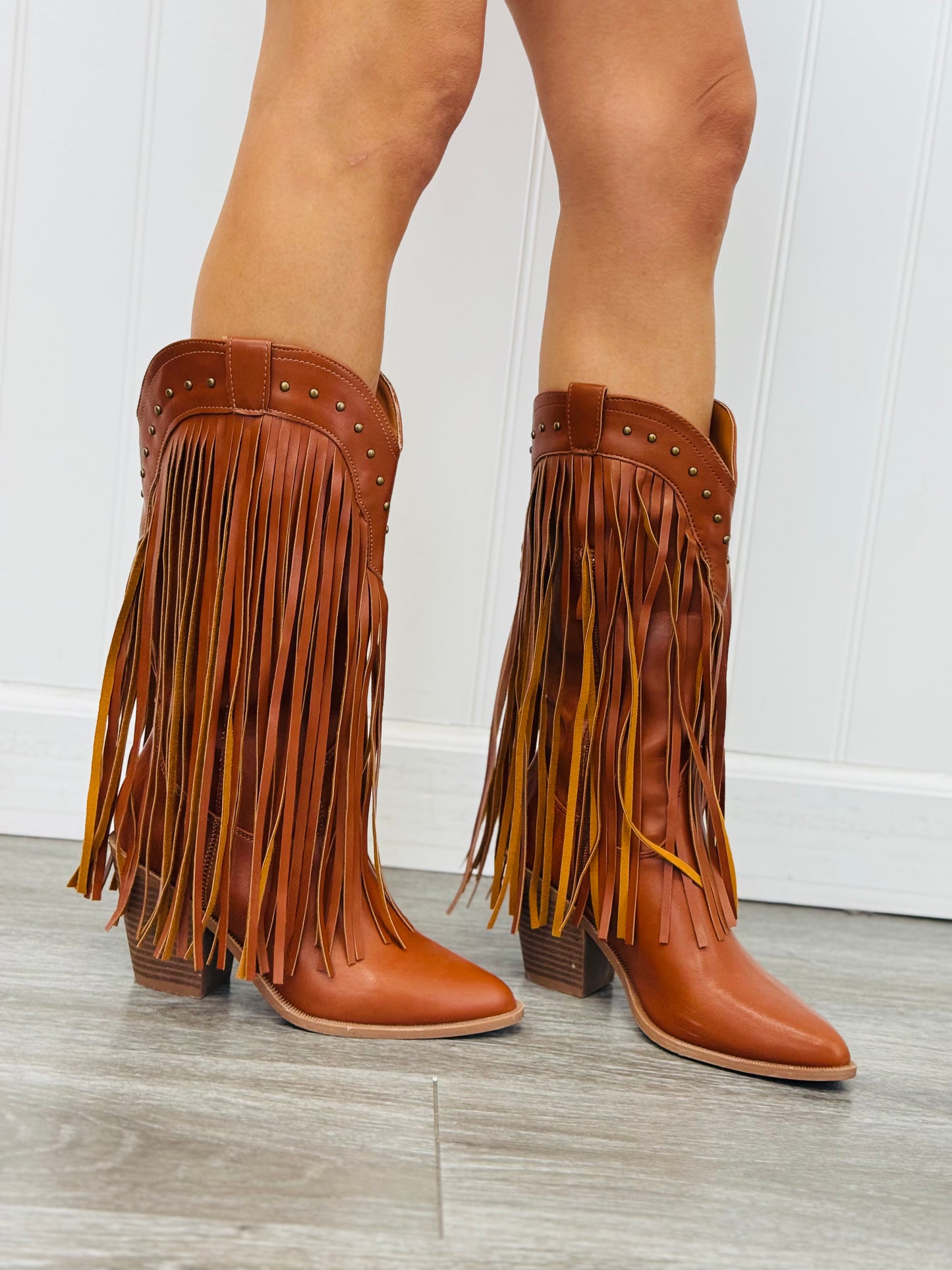 Tan Fringe With Benefits Boots