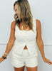 Cream Vest Top/Shorts Set (Reg.)