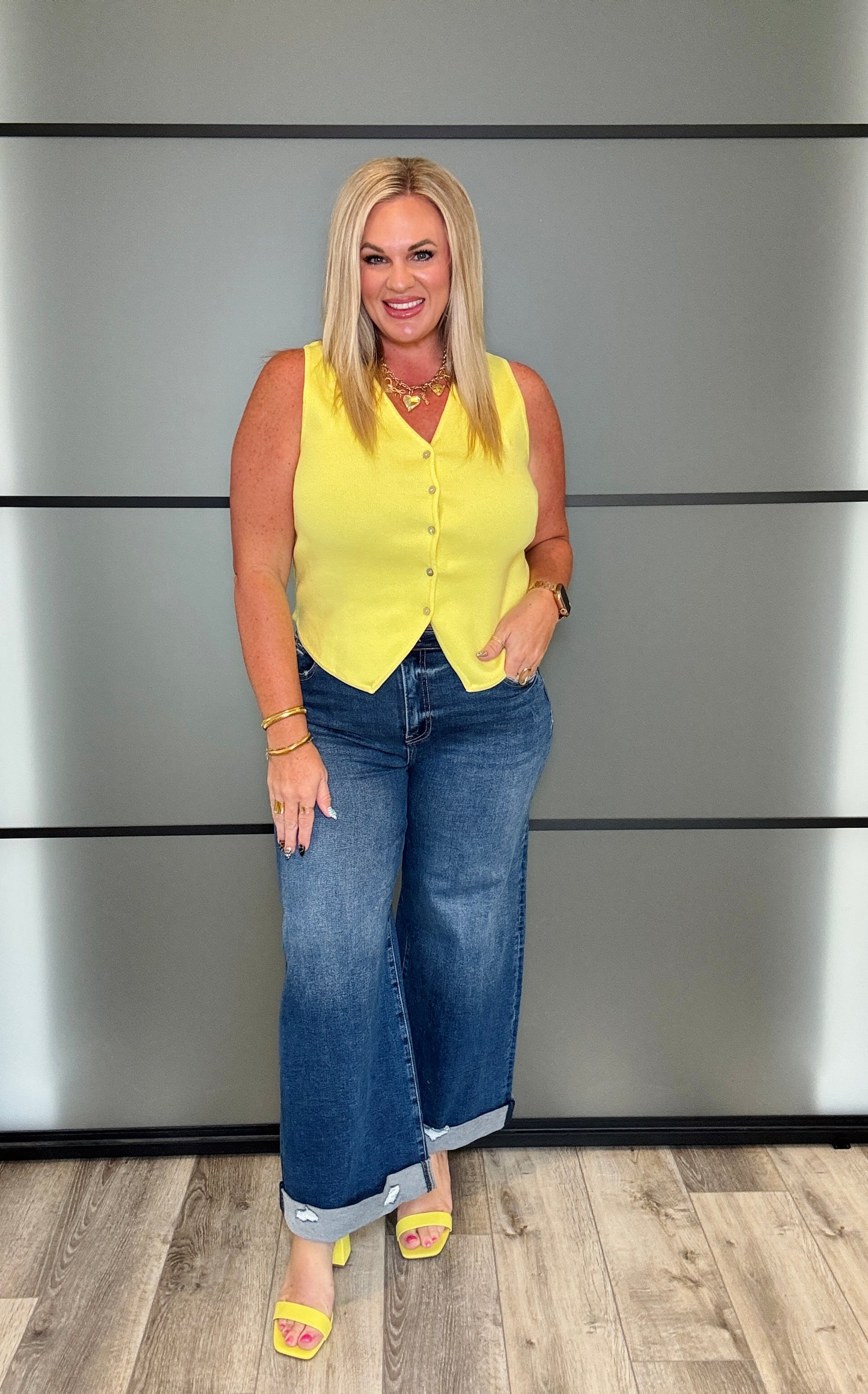 Risen Not Your Average Wide Leg Cuffed Jeans (Reg & Plus)