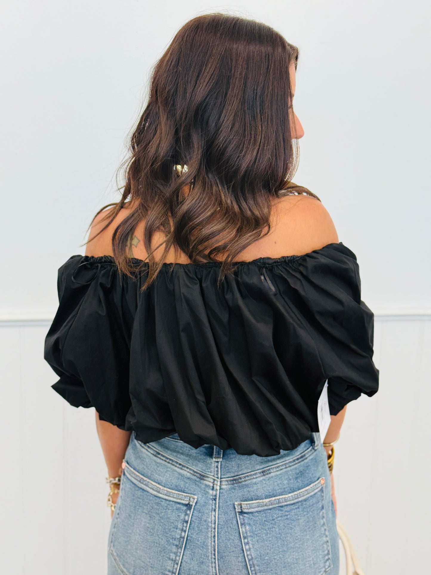 Poplin Balloon Hem Top (Reg.) - 2 Colors