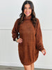 Chestnut Cuddle Me Turtleneck Mini Dress (Reg)