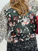 Leopard Denim Sheer Floral Sequin Back Jacket (Reg.)