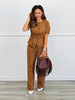 Brown/Cream Polka Dot Blouse & Pants Set (Reg.)
