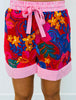 Red Tropical Floral Shirt & Shorts Set (Reg & Plus)