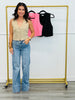 V-Neck Button Down Vest Top (Reg.) - 3 Colors
