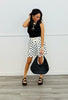 White Black Polka Dot Drawstring Shorts (Reg. and Plus)