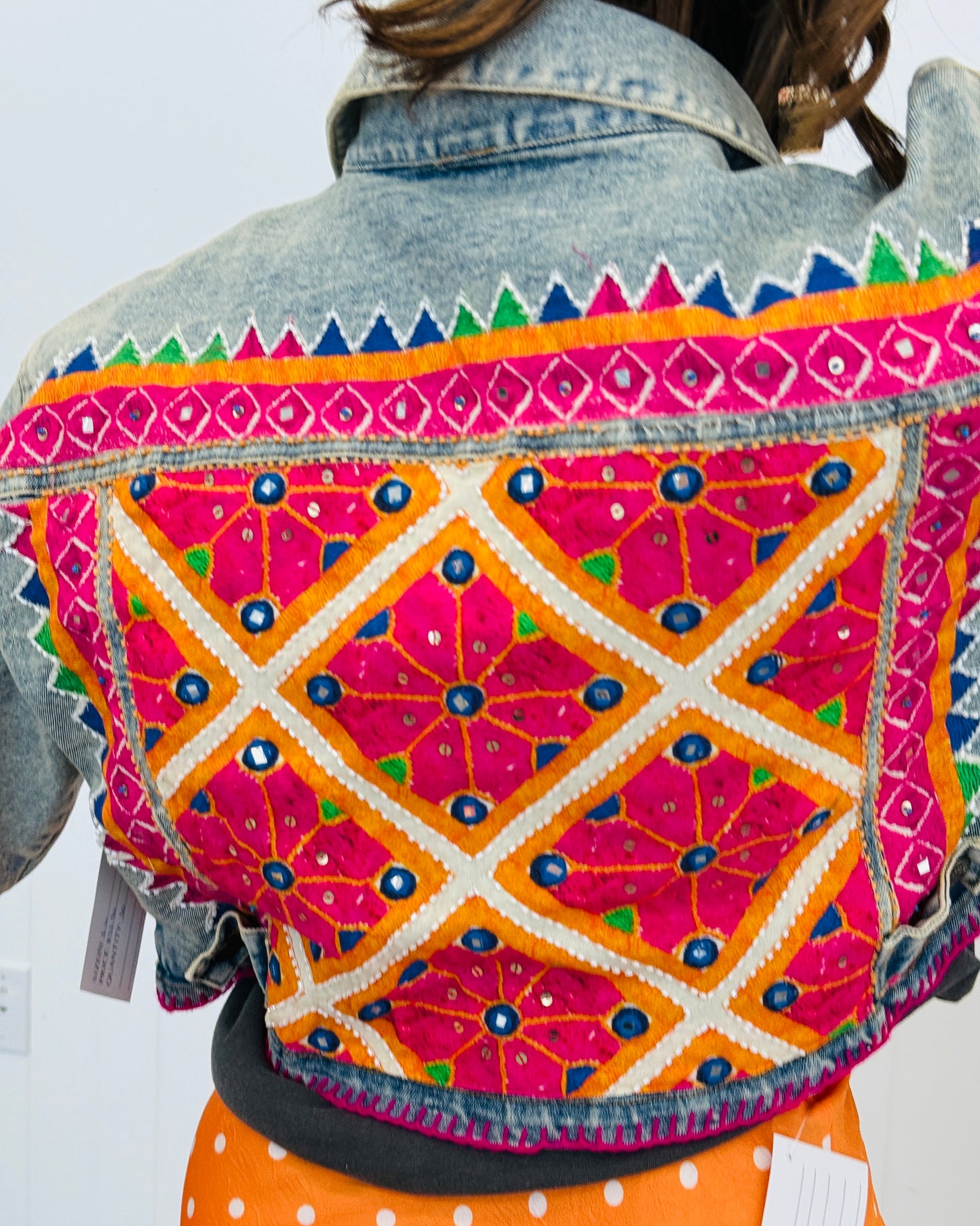 POL Denim Embroidered Geometric Design Jacket (Reg.)