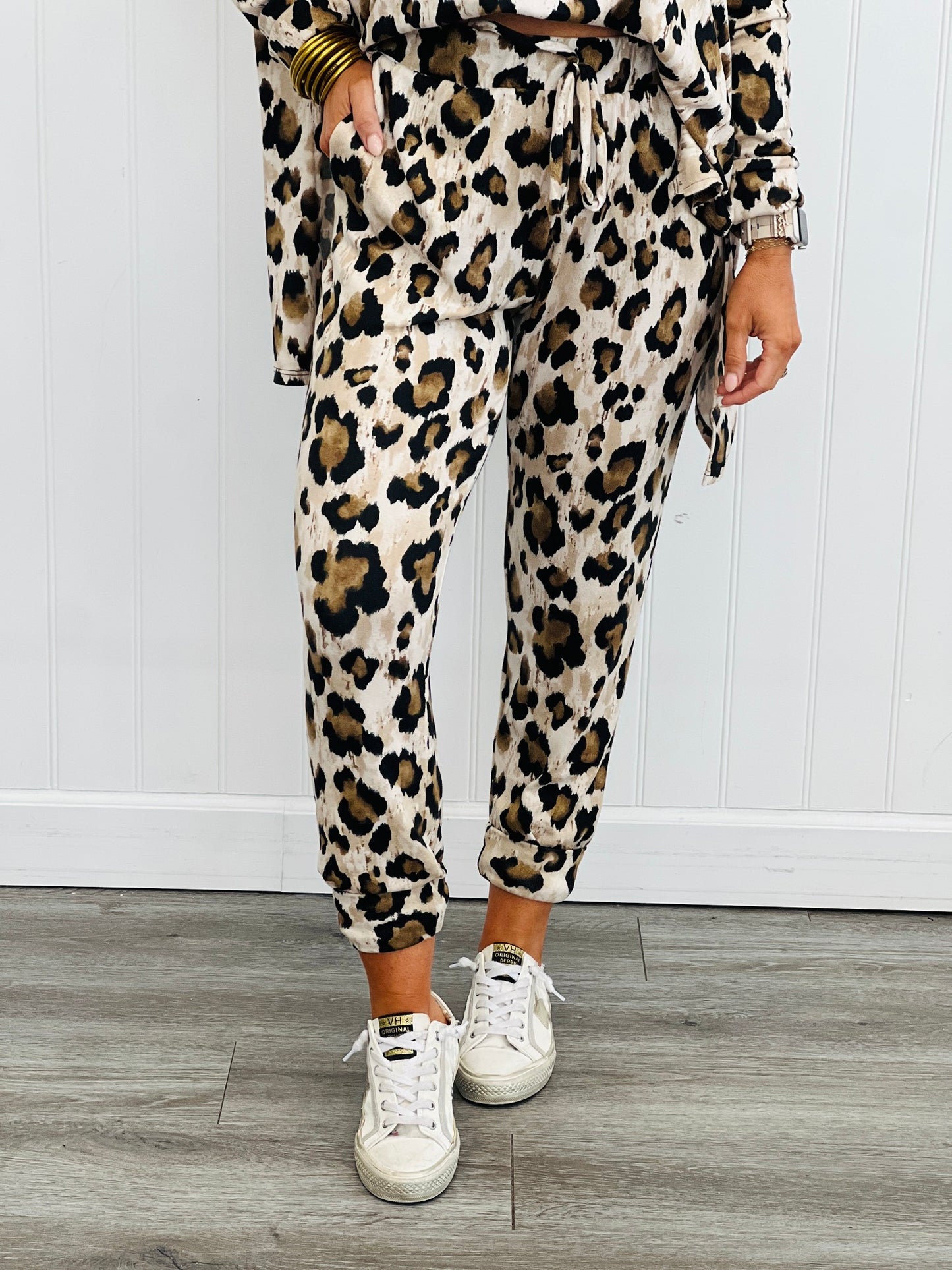 Leopard High Low Top & Pants Set (Reg. and Plus)
