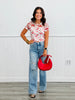 White Multi Floral Layered Mesh Top (Reg & Plus)