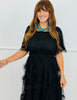 Black Tulle Tiered Midi Dress (Reg. and Plus)