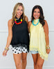 High Neck Asymmetric Hem Top (Reg.)-2 Colors