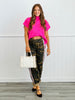Bubble Gum Short Sleeve Sweater Top (Reg)