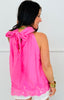Back Trailing Tie Sleeveless Blouse (Reg.)-2 Colors