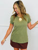 Linen Blend Side Slit Top (Reg.) - 5 Colors