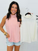 Front Seam Sleeveless Scuba Top (Reg.)-2 Colors