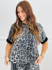 Leopard Sequin Short Sleeve Top (Reg. and Plus) - 2 Colors