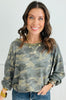 Camo Back Twisted Detail Top (Reg. and Plus)