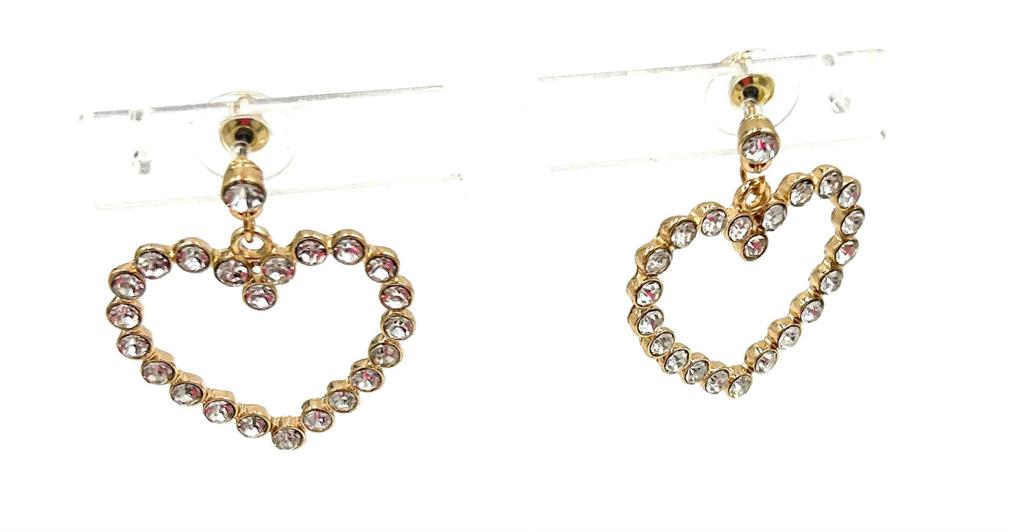 Crystal Open Heart Earrings - 2 Colors