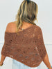 Mocha Openwork Sweater Poncho Top (Reg.)
