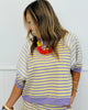 Lavender/Yellow Striped Half Sleeve Sweatshirt (Reg.)