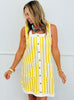 Lemon Striped Sleeveless Mini Dress (Reg.)