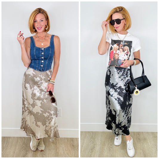 Metallic Midi Skirt (Reg.) - 2 Colors