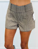 Olive Houndstooth Lace Trim Shorts (Reg.)