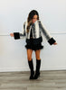 Grey Multi Bambi Print Faux Fur Jacket (Reg.)