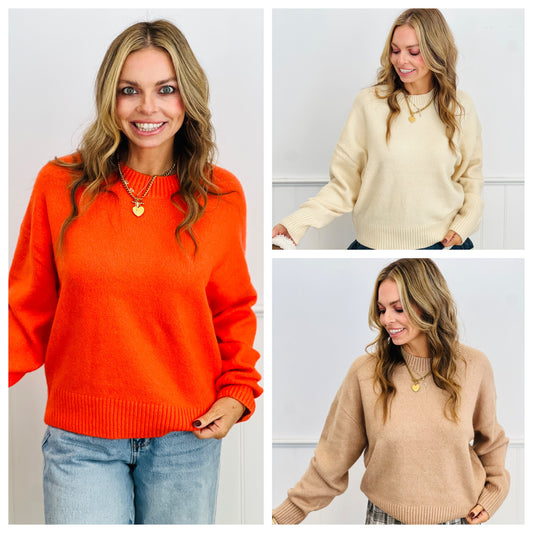 Comfy Crew Sweater Top (Reg.)-4 Colors